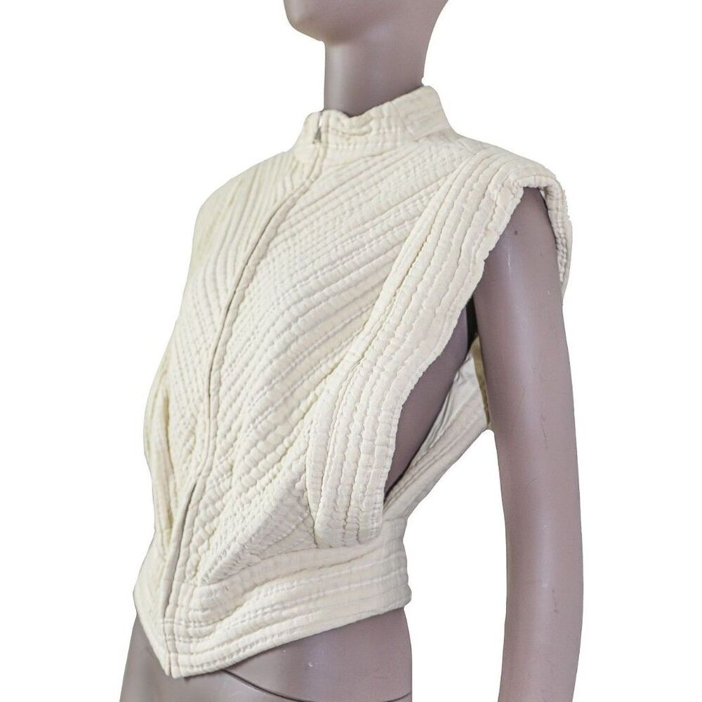 Isabel Marant Summer White Vest Cotton Quilted Top Cottagecore Vest Size Small